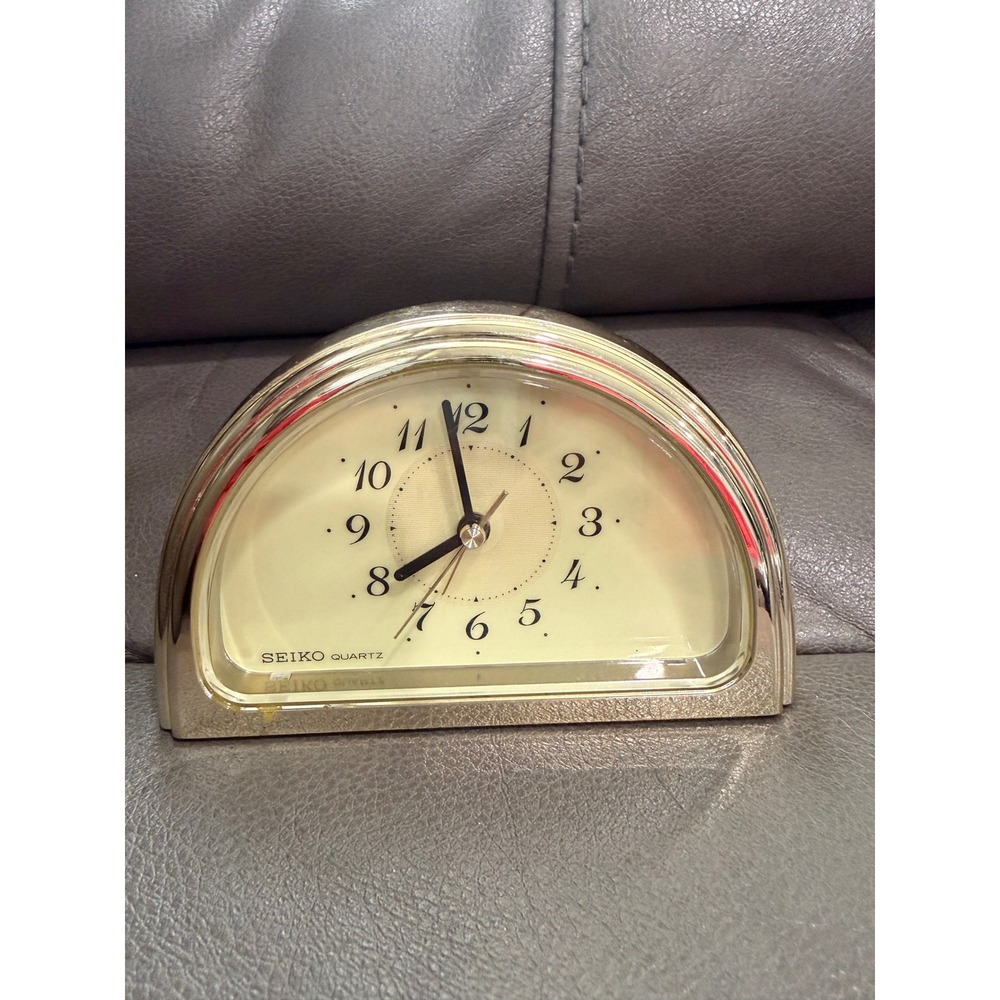 Seiko Quartz Gold Tone Dome Alarm Clock Vintage Japan Movement‎ HKSF